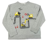 Sivý ľahký sveter s bagrami H&M
