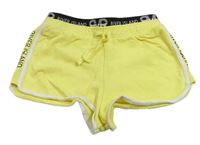 Žlté teplákové kraťasy s čierným pasom River Island