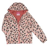 Svetloružová leopardí šušťáková jarná bunda s kapucňou George