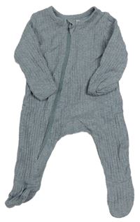 Šedomodrý rebrovaný overal