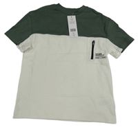 Nové - bílo-khaki tričko s kapsou F&F