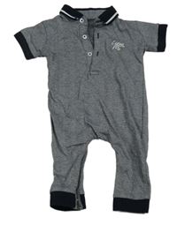 Tmavomodro-bílý vzorovaný overal s límečkem Matalan