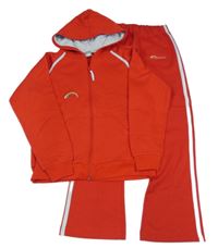 2 set - červená propínací mikina s kapucí + tepláky 