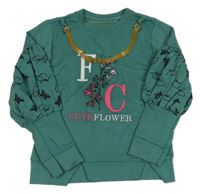 Tmavozelená lehká mikina s řetízkem 