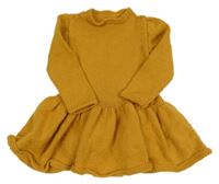 Okrové pletené šaty