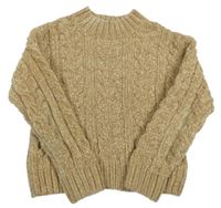 Béžový vzorovaný žinylkový sveter C&A