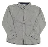 Tmavomodro-bílá vzorovaná košile