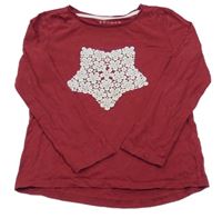 Vínové tričko s hviezdou Nutmeg