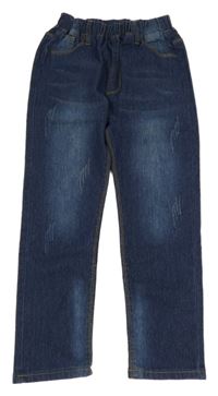 Tmavomodré skinny rifle s nášivkou