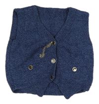 Modrá prepínaci pletená vesta