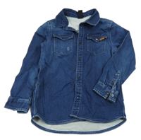 Tmavomodrá tepláková riflová košile 