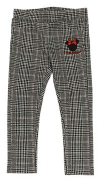 Sivo-čierne kockované úpletové tregíny s Minnie C&A