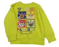 Žlutozelená mikina s Tlapkovou patrolou Nickelodeon