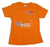 Oranžové tričko s nápisom
