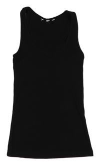 Černý žebrovaný top 