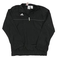 Čierna šušťáková športová funkčná bunda s logom Adidas