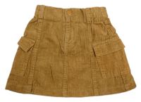 Hnedá menšestrová sukňa s vreckami Primark