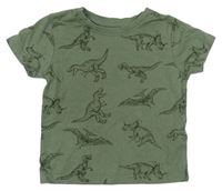 Khaki tričko s dinosaurami Primark