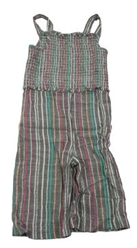 Sivo-farebný trblietavý nohavicový culottes overal Nutmeg