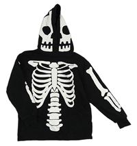 Černá mikina s kostrou a kapucí H&M