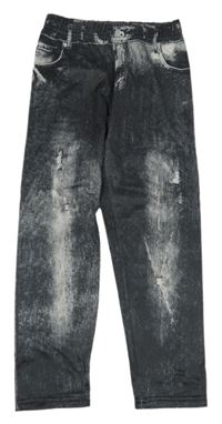 Šedé legíny riflového vzhledu