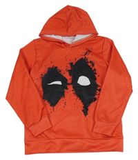 Červeno-čierna mikina s potlačou a kapucí - Deadpool