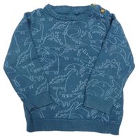 Tmavomodrý sveter s diny Tu