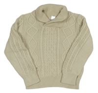 Smetanový vzorovaný svetr s límečkem GAP