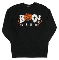 Čierna mikina s nápisom a tekvicou