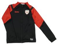 Čierno-červená prepínaci športová mikina s nápismi