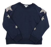 Tmavomodrá mikina s hvězdami z kamínků Primark