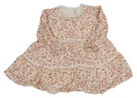 Bielo-ružové kvetované šaty George