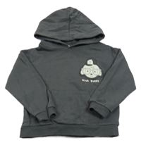 Antracitová mikina s psíkom a kapucňou Mango