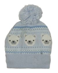 Svetlomodrá čapica s medvedíkmi a brmbolcom Nutmeg