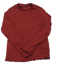 Vínové žebrované triko George