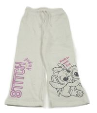 Bílo-barevné melírované flare tepláky se Stitchem a Angelou Primark