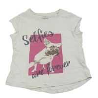 Biele tričko s psíkom Pepperts