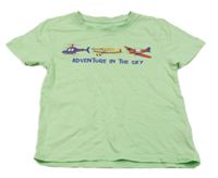 Světlezelené tričko s letadly Primark