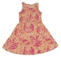 Oranžovo-ružové batikované šaty Page one young