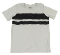 Bielo-čierne tričko s pruhmi Tchibo