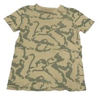 Béžovo-khaki vzorované tričko Primark