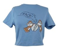 Dámské světlemodré crop tričko s veverkami Primark 