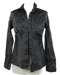 Dámska čierno-strieborná prúžkovaná blúzka Dorothy Perkins