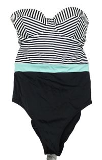 Dámske pruhovano-čierne jednodielne plavky Topshop