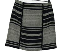 Dámska čierno-tmavomodro-biela pruhovaná sukňa zn. Papaya
