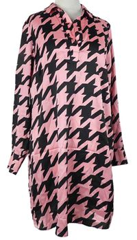 Dámske čierno-ružové vzorované šaty River Island