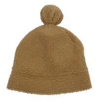 Dámska béžová huňatá čapica s brmbolcom George