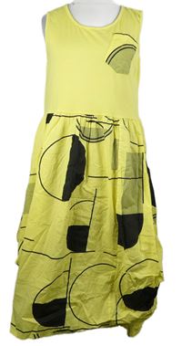 Dámské žluto-černé vzorované šaty 