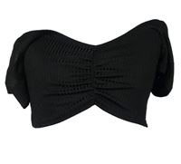 Dámske čierne rebrované crop tričko