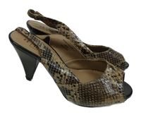 Nové - Dámské béžové vzorované lodičky s volnou špičkou na podpatku F&F vel. 38